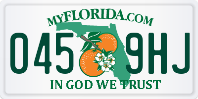 FL license plate 0459HJ