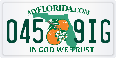 FL license plate 0459IG