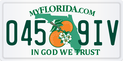 FL license plate 0459IV