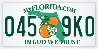 FL license plate 0459KO