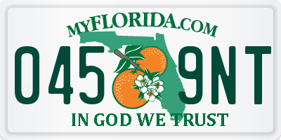 FL license plate 0459NT