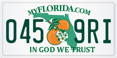 FL license plate 0459RI