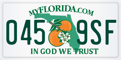FL license plate 0459SF