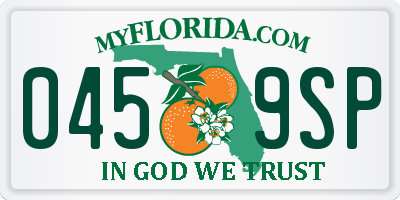 FL license plate 0459SP