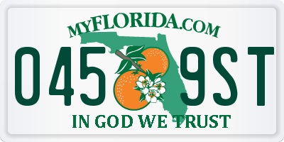 FL license plate 0459ST