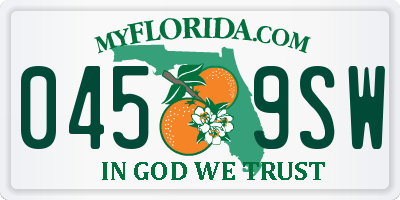 FL license plate 0459SW