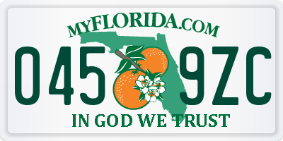 FL license plate 0459ZC