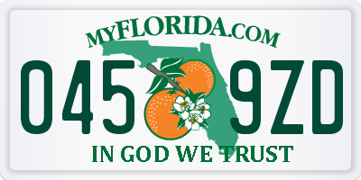 FL license plate 0459ZD