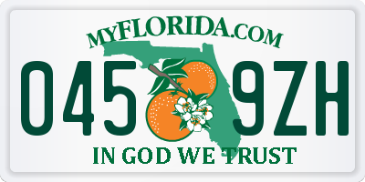 FL license plate 0459ZH