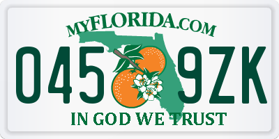 FL license plate 0459ZK