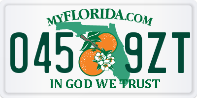 FL license plate 0459ZT