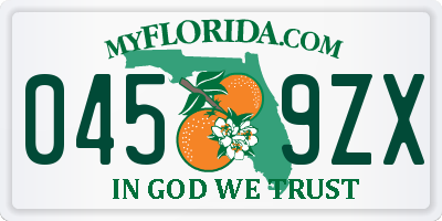 FL license plate 0459ZX