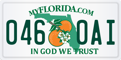FL license plate 0460AI
