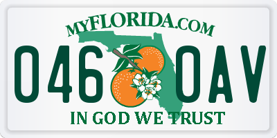 FL license plate 0460AV