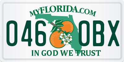 FL license plate 0460BX