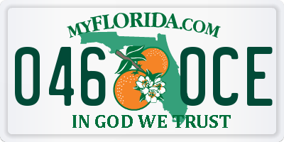 FL license plate 0460CE