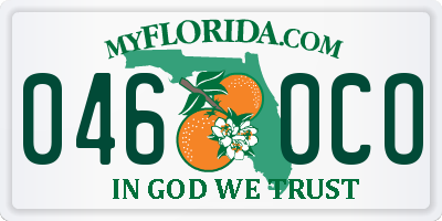 FL license plate 0460CO