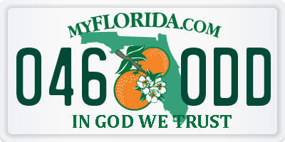 FL license plate 0460DD