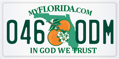 FL license plate 0460DM
