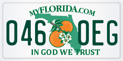 FL license plate 0460EG
