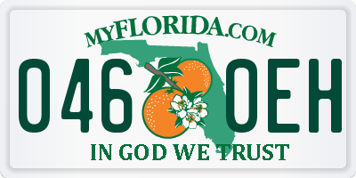 FL license plate 0460EH