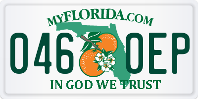 FL license plate 0460EP