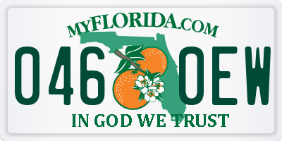 FL license plate 0460EW