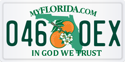 FL license plate 0460EX