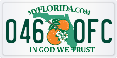 FL license plate 0460FC