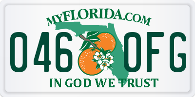FL license plate 0460FG