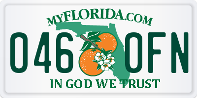 FL license plate 0460FN