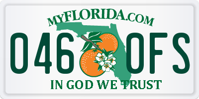 FL license plate 0460FS