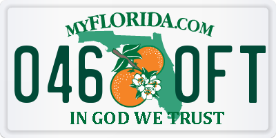 FL license plate 0460FT