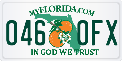 FL license plate 0460FX