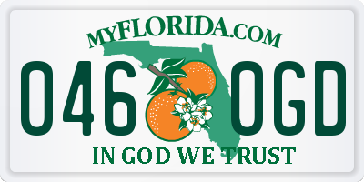 FL license plate 0460GD