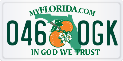 FL license plate 0460GK