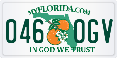 FL license plate 0460GV