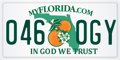 FL license plate 0460GY