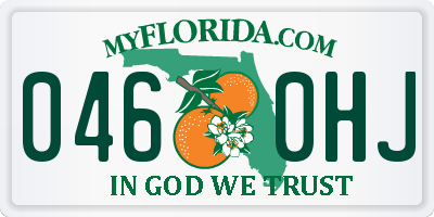 FL license plate 0460HJ