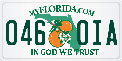 FL license plate 0460IA