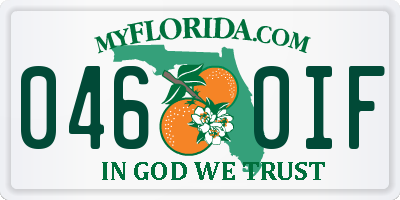 FL license plate 0460IF