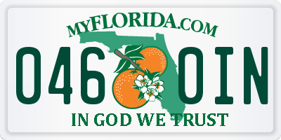 FL license plate 0460IN