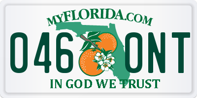 FL license plate 0460NT