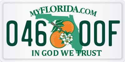 FL license plate 0460OF