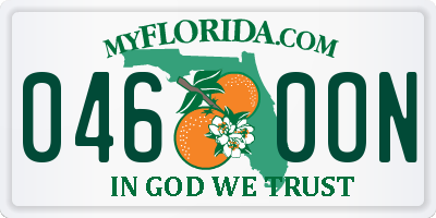 FL license plate 0460ON