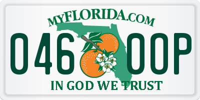 FL license plate 0460OP