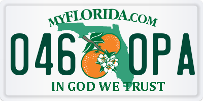 FL license plate 0460PA