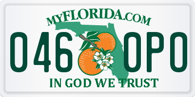 FL license plate 0460PO