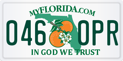 FL license plate 0460PR