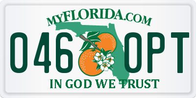 FL license plate 0460PT